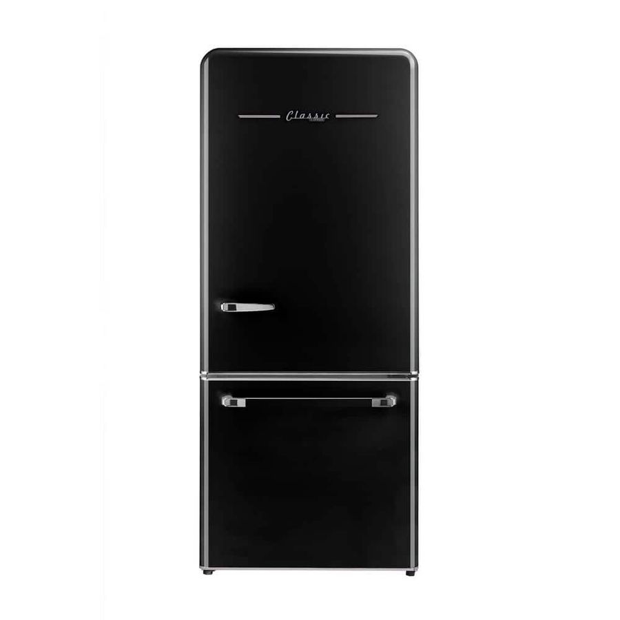 Unique Appliances Classic Retro 30 in 17.7 cu. ft. Frost Free Retro Bottom Freezer Refrigerator in Midnight Black, ENERGY STAR UGP-510L B AC - The Home Depot added by Colette Peters