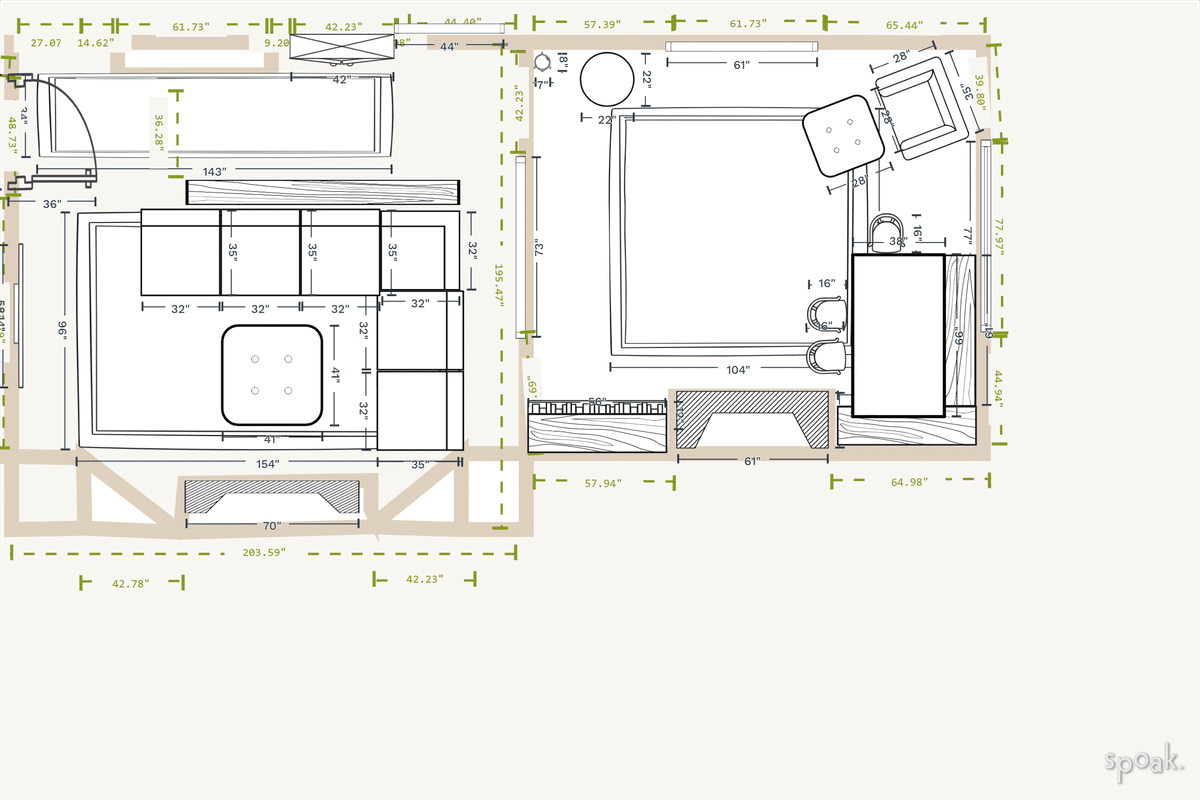 Dining Room Plan designed by Caitlin Tucker