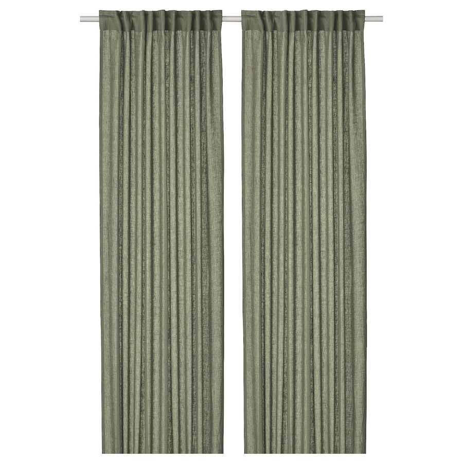 DYTÅG curtains, 1 pair, gray-green, 57x98" - IKEA added by Ruby C