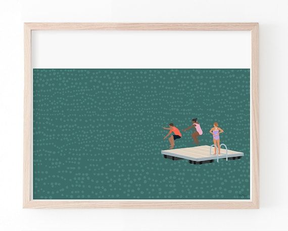 Jump in the Lake Art Print. Signed. Available Framed or | Etsy added by Tammy Gerber