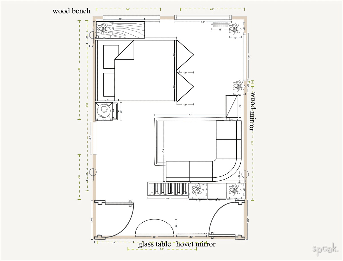 Primary Bedroom Floor Plan designed by KT Davis