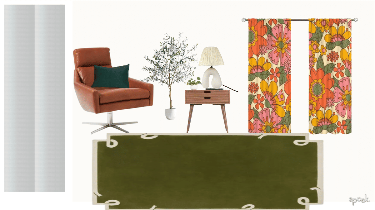 Green Kitchen + Living Room Inspiration designed by Megan Price