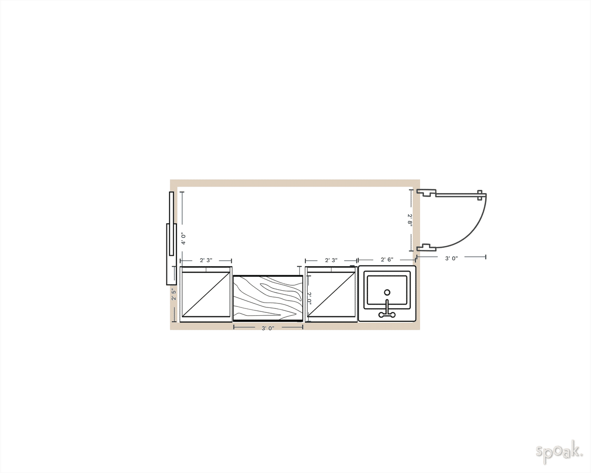 Half Bathroom Plan designed by Donald Miller