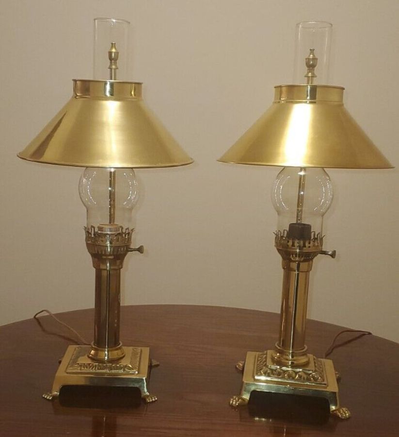 Set of 2 Orient Express Faux Brass Claw Foot Desk Lamps - Etsy added by sara price