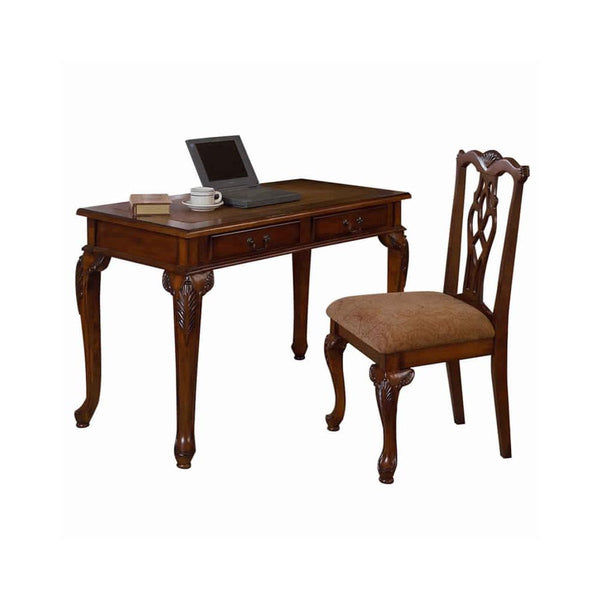 2 Piece Traditional Style Wooden Desk and Chair Set, Brown - BM94774 added by Briana Creech