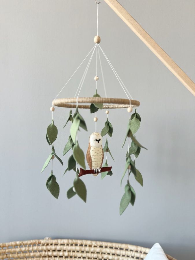 Baby Mobile With Owl Boho Baby Mobile Woodland Mobile Baby Girl Mobile Owl Baby Mobile Baby Mobile Girl Nursery Mobile Crib Mobile Felt - Etsy added by Kristina Blackford