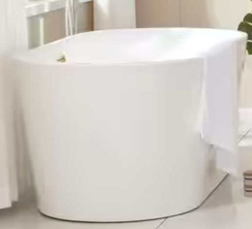Bordeaux 59 in. Acrylic Flatbottom Freestanding Bathtub in White/Titanium Gold VA6815-S-TG - The Home Depot added by laura phillips