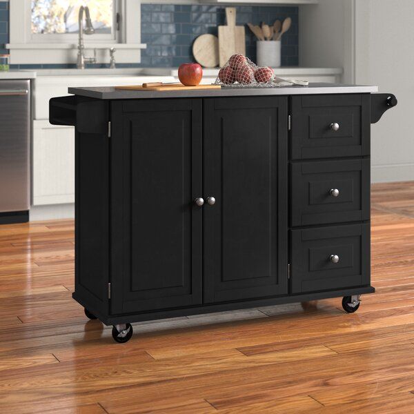 Kuhnhenn 53.5'' Wide Rolling Kitchen Cart with Stainless Steel Top added by Robyn Schapiro