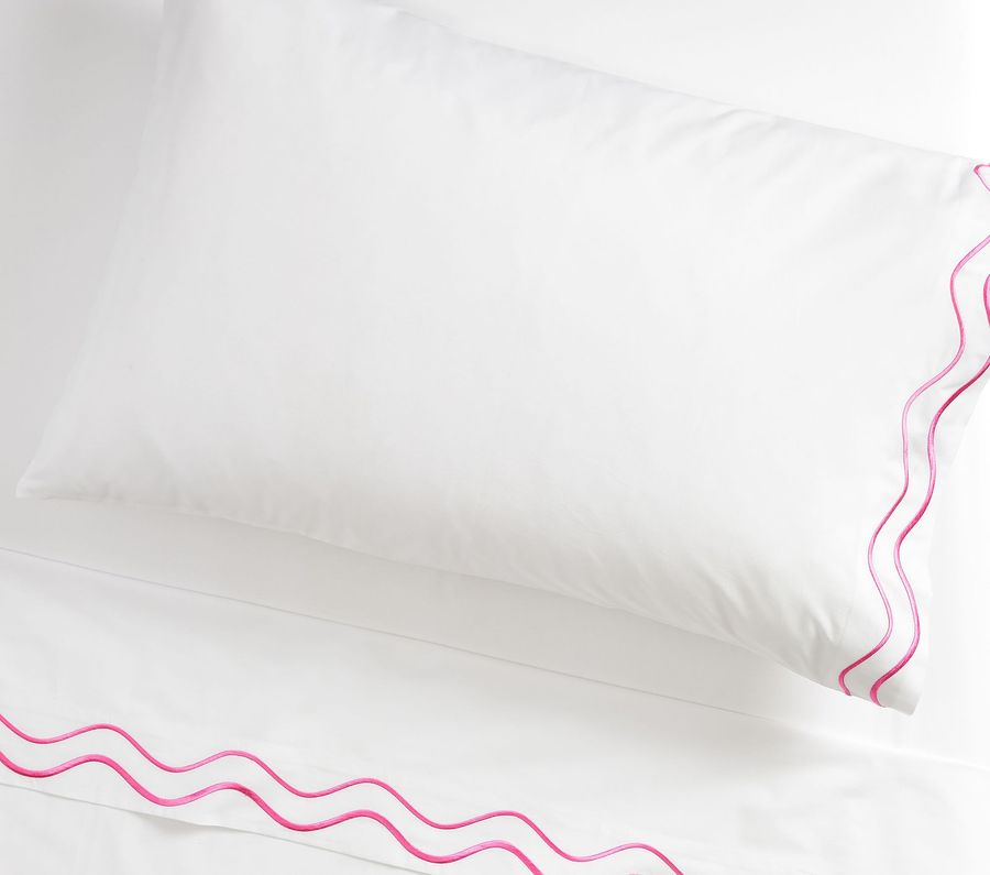 Embroidered Scalloped Sheet Set & Pillowcases Hot Pink added by Emily Perdue