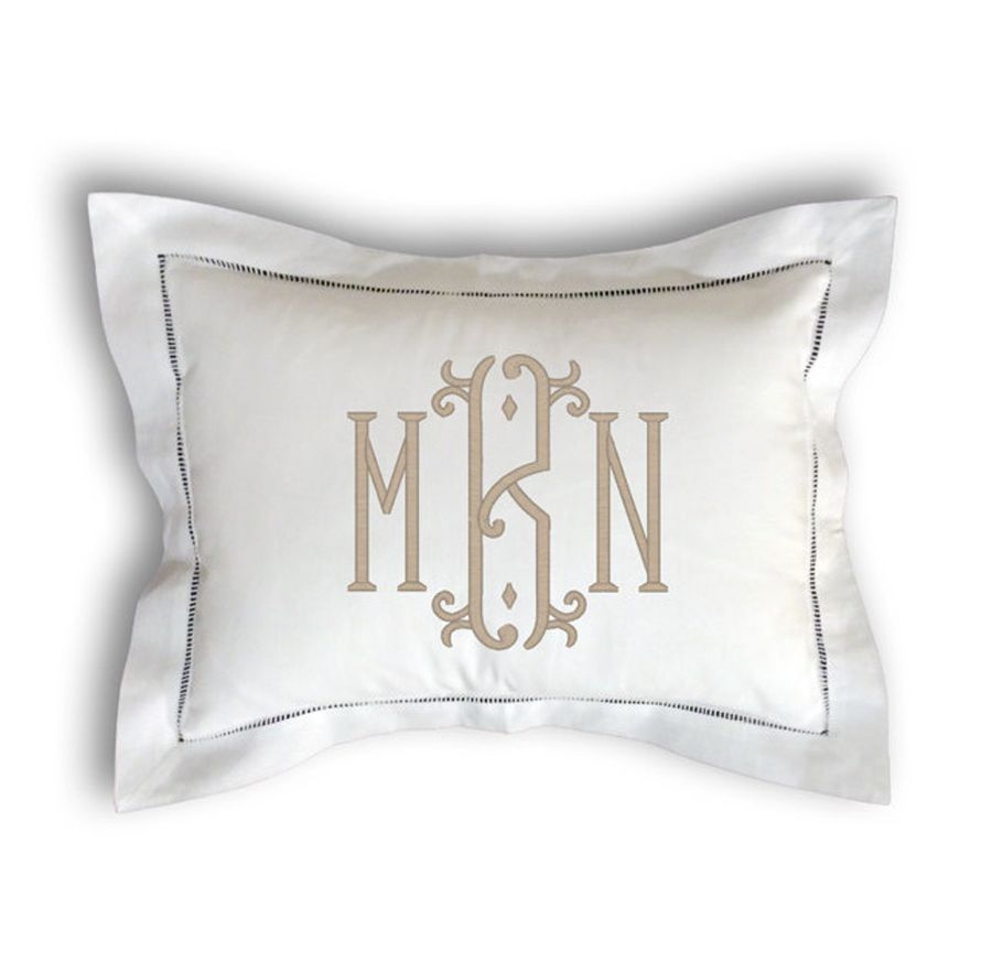 Monogrammed Hemstitch Pillow - Etsy added by Spoak Member