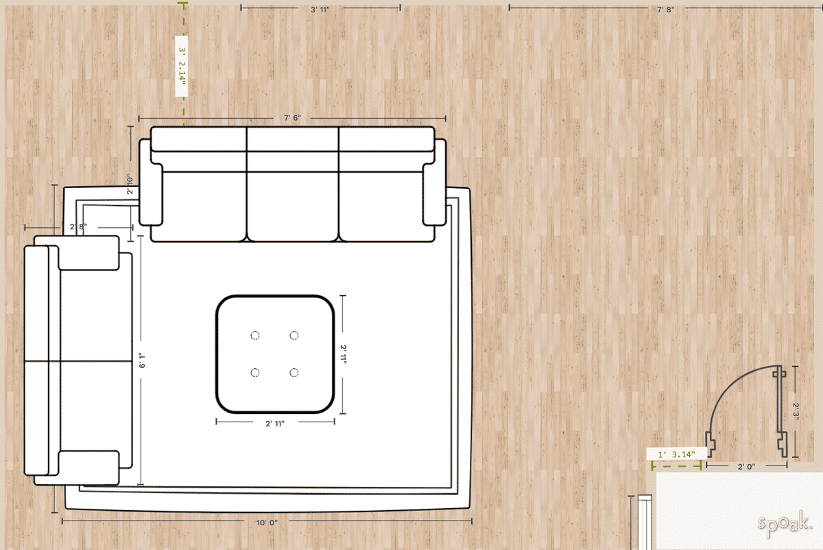TV Room Floor Plan designed by Jessica Meisinger