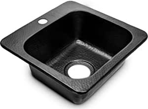 Monarch Abode 19192 Matte Black Hand Hammered Baxter Single Bowl Kitchen Bar Prep Sink added by HELEN SALGADO