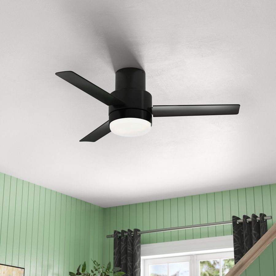 44" Gilmour 3 - Blade Outdoor Flush Mount Ceiling Fan with Remote Control and Light Kit Included added by Spoak Member