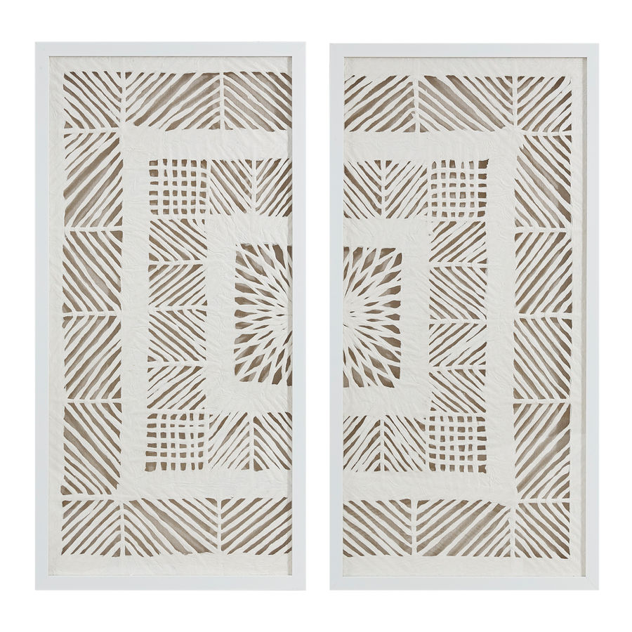 Teresa White Rice Paper Geo Shadowbox Wall Art 2 Piece - World Market added by Jenna Quinones