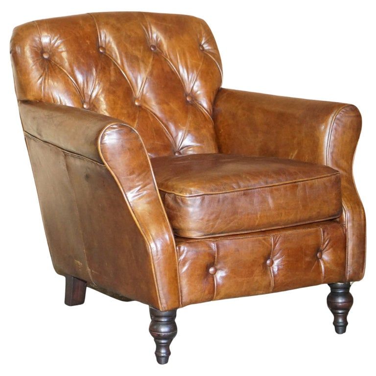 Vintage Heritage Aged Brown Leather Chesterfield Club Armchair Nice Tufting added by Stephanie Northrop