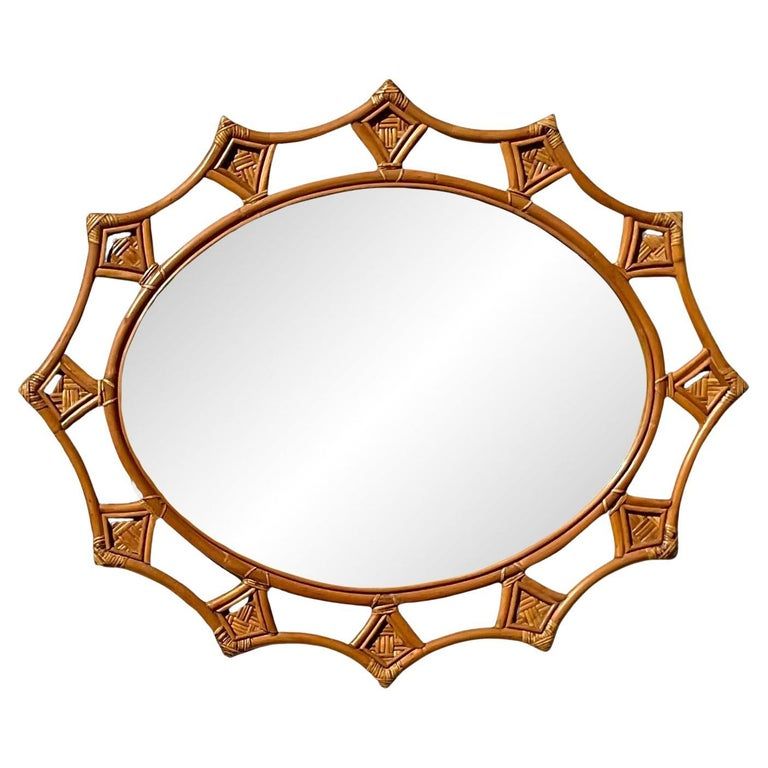 Vintage Coastal Scalloped Rattan Wall Mirror added by Abigail Glenn