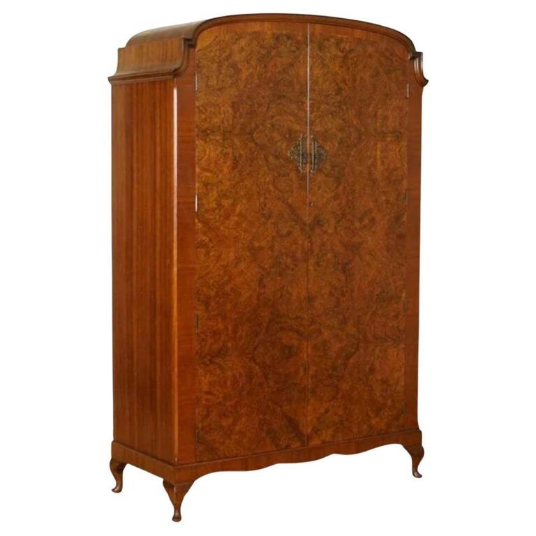 Art Deco Burr Walnut Double Wardrobe Made in England added by Bluestocking Interiors