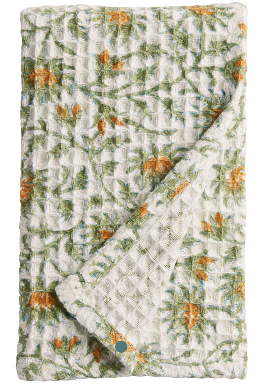  Yellow Flower Block Print Waffle Weave Hand Towel added by Anna Perry