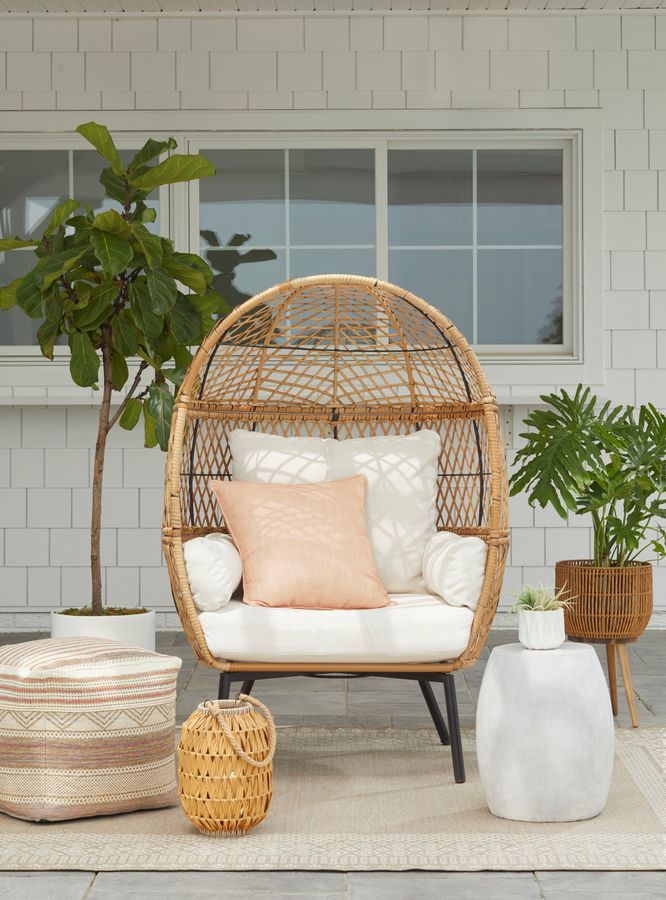 Better Homes & Gardens Ventura Boho Stationary Wicker Egg Chair - Walmart.com added by Spoak Member