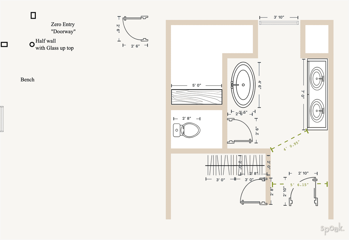 Half Bathroom Plan designed by Jamie Gallagher