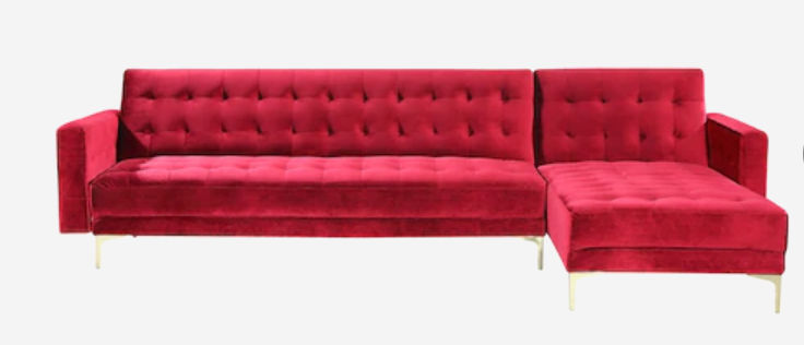 Chic Home Design  Amandal Modern Red Velvet Sectional added by Spoak Member