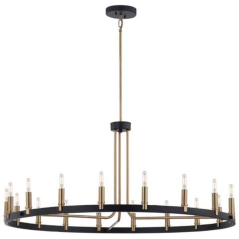 Clayton 42" Wide Brass Black 18-Light Ring-Round Chandelier - #739D9 | Lamps Plus added by HELEN SALGADO
