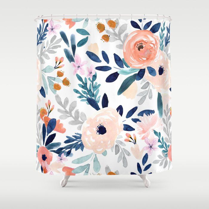 Jolene Floral Shower Curtain by Crystal W Design added by Jamie Stellato