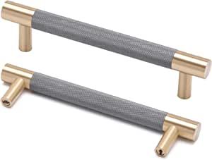 Linkaa Cabinet Handles Knurled Kitchen Cabinet Drawer Pulls, Kitchen Cabinet Handles Gold Drawer Pulls Acrylic Drawers Gold Cabinet Pulls Antique Brass Cabinet Pulls 10 Pack (128mm(5'')) added by HELEN SALGADO