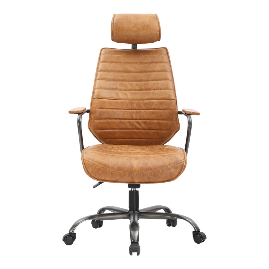 Executive Swivel Office Chair Cigare Tan Leather - MOE'S Wholesale added by Tammy Gerber