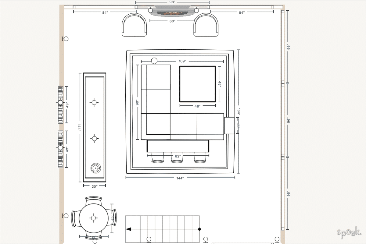 Family Room Layout designed by Sarah Jane Meek