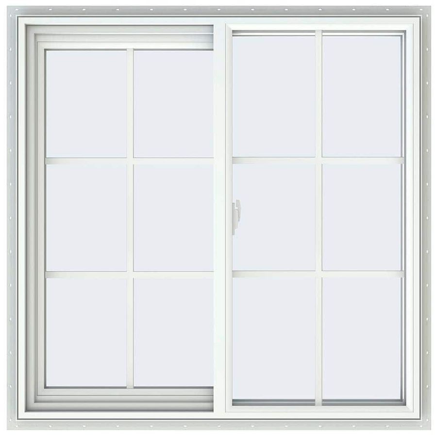 JELD-WEN 35.5 in. x 35.5 in. V-2500 Series White Vinyl Right-Handed Sliding Window with Colonial Grids/Grilles THDJW138500069 - The Home Depot added by Lindsay Burkhart