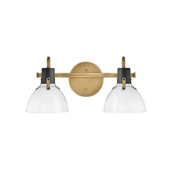 Vienna White Glass Vanity Light - 2 Light added by HELEN SALGADO