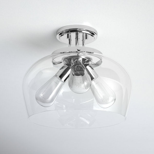 Breena 3 Light Glass Semi Flush Mount added by devon gilman