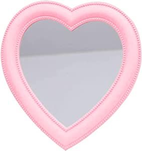 UW Heart Makeup Mirror Heart Mirror Cosmetic Mirror Wall Desktop Mirror Bedroom Mirror Gift for Women (Light Pink) added by ZMG Interior Design