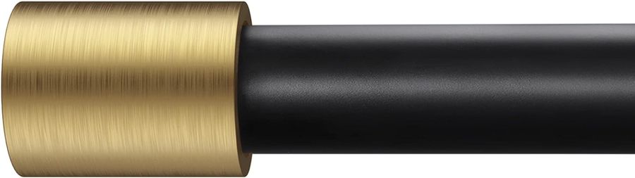 BRIOFOX Curtain Rods for Windows 72 to 144 Inch,1 Inch Modern Window Curtain Rod with Brushed Gold End Cap Finials Drapery Rods added by Elizabeth Logan