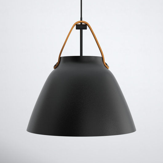 (Light) Gianni Single Light Metal Dimmable Pendant Tan Leather/Black added by Kate Savitch