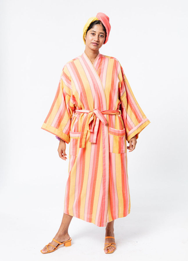 LONG COTTON STRIPED ROBE added by Spoak 