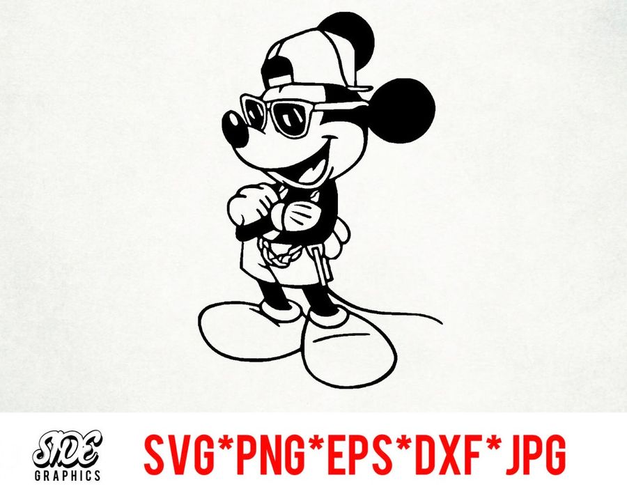Cool Mickey Instant Download Digital File Svg, Png, Eps, Jpg, and Dxf Clip Art for Cricut Silhouette and Other Cutting Software - Etsy added by Courtney Hill