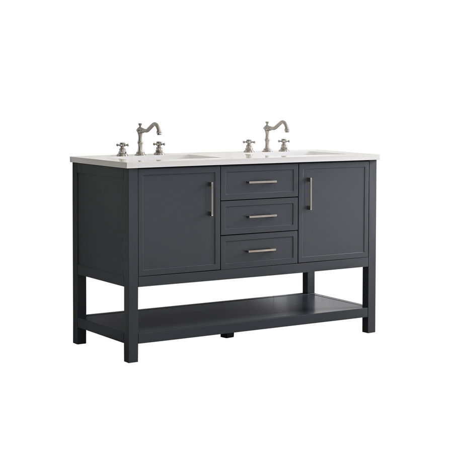 Aubreyella 54'' Free-standing Double Bathroom Vanity with Engineered Stone Vanity Top added by Bethesda Contracting