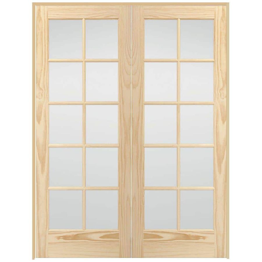Steves & Sons 48 in. x 80 in. 10-Lite Glass Solid Core Unfinished Pine Prehung Interior French Door W64N2NNNALDR - The Home Depot added by Jennifer Cook