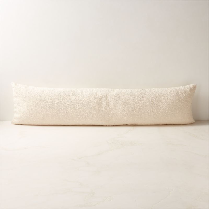 Ivory Boucle Throw Pillow Covert 48''x12'' + Reviews | CB2 added by Evie Leigh