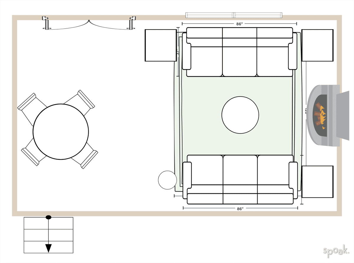 TV Room Floor Plan designed by Caroline Stevenson