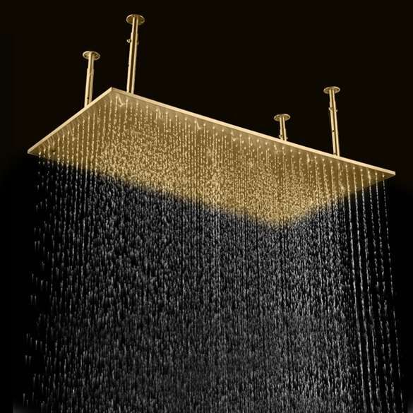 Brushed Gold Ceiling Mount Rain Shower Head added by Nicole Groves Bridgeforth