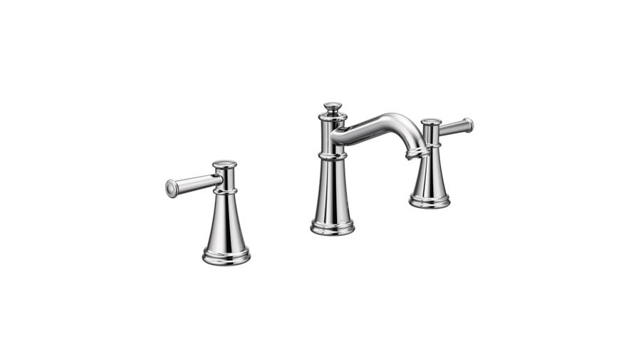 Moen T6405 Belfield 1.2 GPM Widespread Bathroom Faucet - Includes Metal Pop-Up Drain Assembly | Build.com-Chrome added by Morgan Hatch