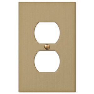Elan Collection - Single Duplex Wallplate in Brushed Bronze by Amerelle Wallplates added by Vanessa Grech