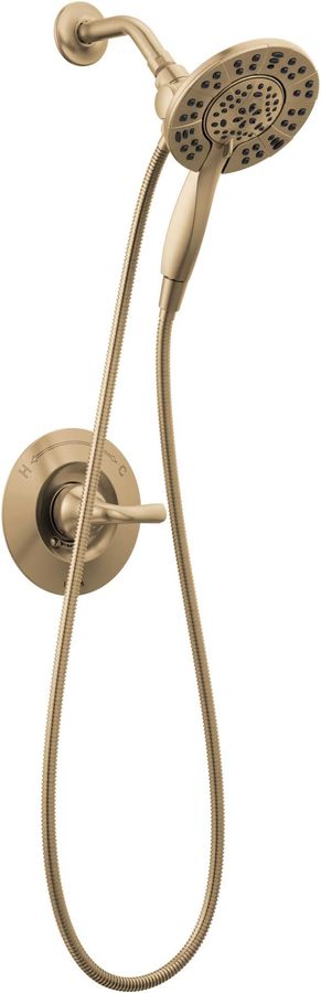 Delta Faucet Arvo 14 Series Single-Handle Shower Faucet, Shower Trim Kit with 4-Spray In2ition 2-in-1 Dual Hand Held Shower Head with Hose, Champagne Bronze 142840-CZ-I (Valve Included) added by Savannah McIntosh
