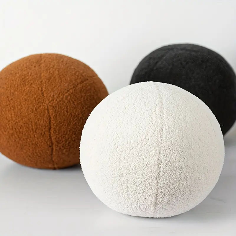Nordic Style Spherical Cushion Soft Velvet Cushion Solid - Temu added by Sarah Jackson