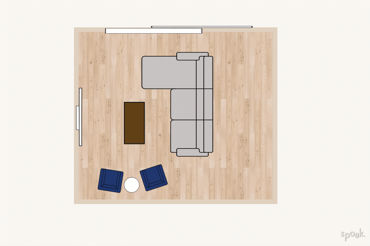 Large Living Room Layout designed by Mark Bellio