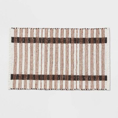 20"x32" Modern Reversible Colorblock Striped Bath Rug - Threshold™ added by Grace Flynn