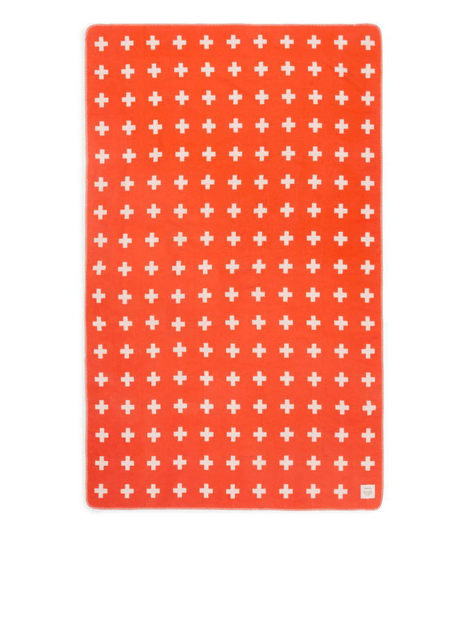 Pia Wallén Cross Blanket - Orange/White - ARKET WW added by Michelle Baynton